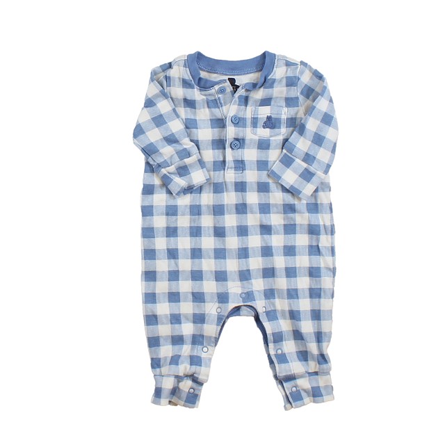 Gap Bleu | White | Checks 1-piece Non-footed Pajamas 0-3 Months 