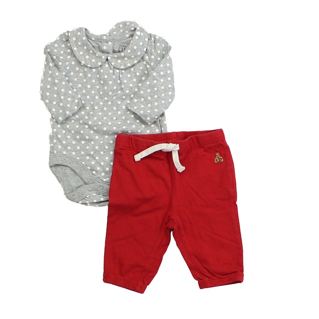 Gap 2-pieces Grey | White | Polka Dots | Red Apparel Sets 0-3 Months 