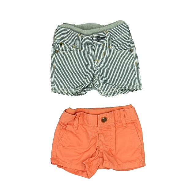 Gap Set of 2 Orange | Blue | White Shorts 0-3 Months 