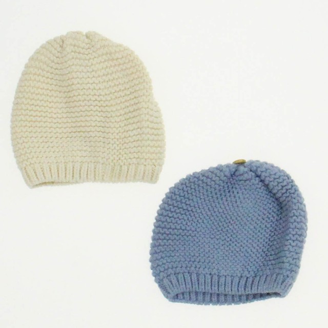 Gap Set of 2 Ivory | Blue Winter Hat 0-6 Months 
