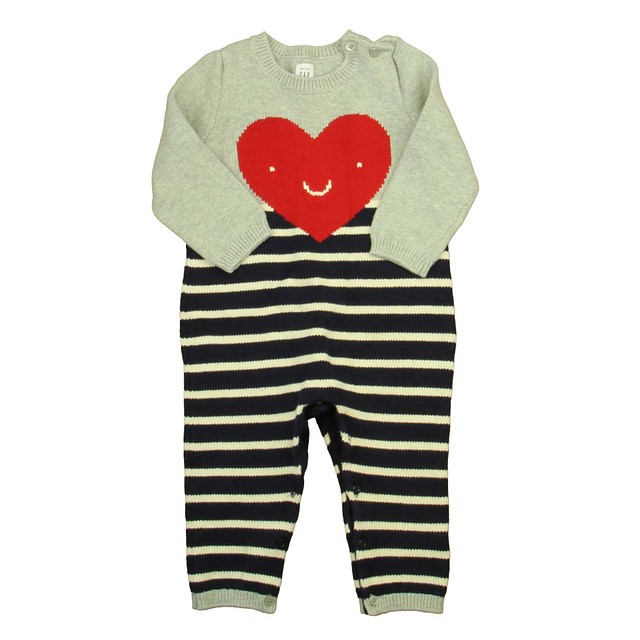 Gap Gray | Navy | Red Heart Long Sleeve Outfit 12-18 Months 