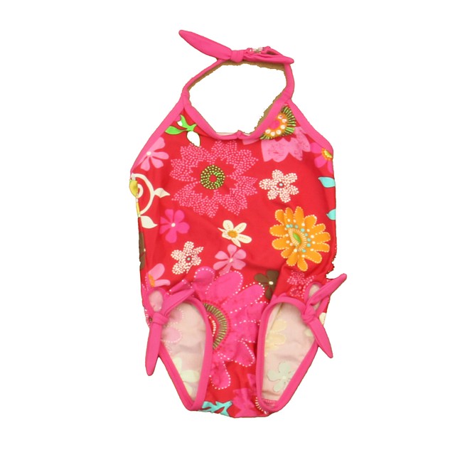 Gap Pink Floral 1-piece Swimsuit 12-18 Months 