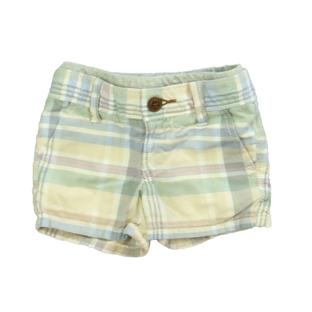 Gap Ivory | Green | Yellow Plaid Shorts 3-6 Months 