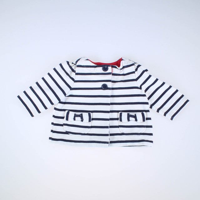 Gap White and Navy Striped Jacket 3-6 Months 