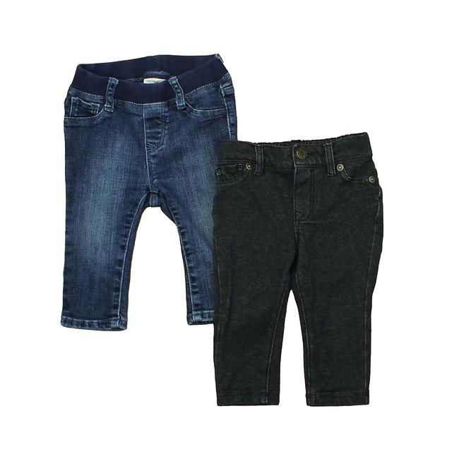Gap Set of 2 Blue | Black Jeans 6-12 Months 