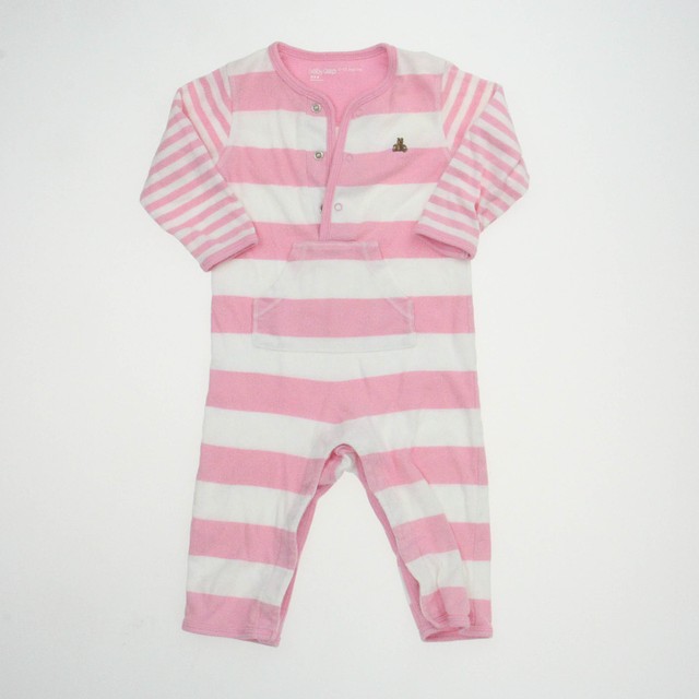 Gap Pink | White | Stripe 1-piece Non-footed Pajamas 6-12 Months 