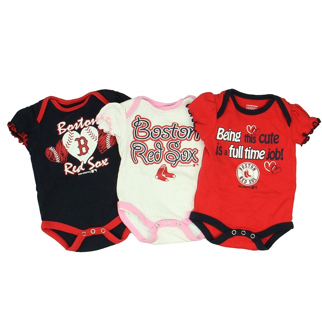 Genuine Merchandise Set of 3 Boston Red Sox Onesie 0-3 Months 