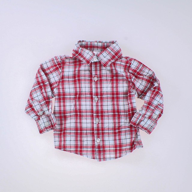 George Red | Plaid Button Down Long Sleeve 12 Months 