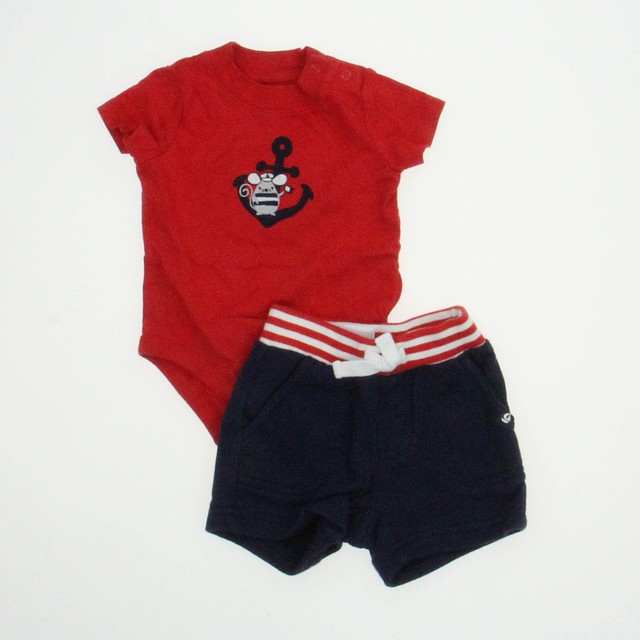 Gymboree 2-pieces Red | Navy Apparel Sets 0-3 Months 