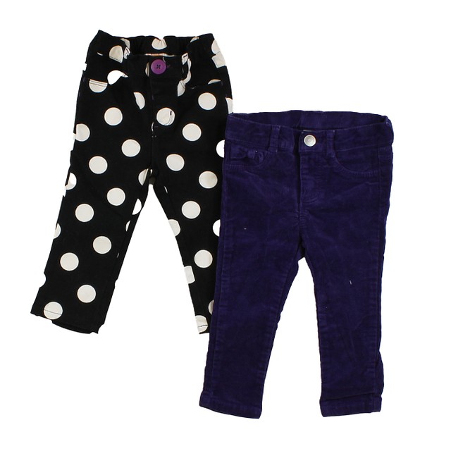 Gymboree Set of 2 Purple | Black | Polka Dots Pants 12-18 Months 