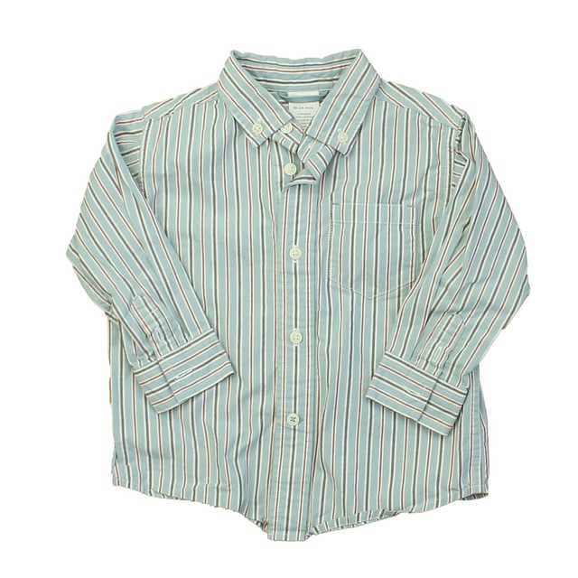 Gymboree Blue | Brown | Red | Stripes Button Down Long Sleeve 18-24 Months 
