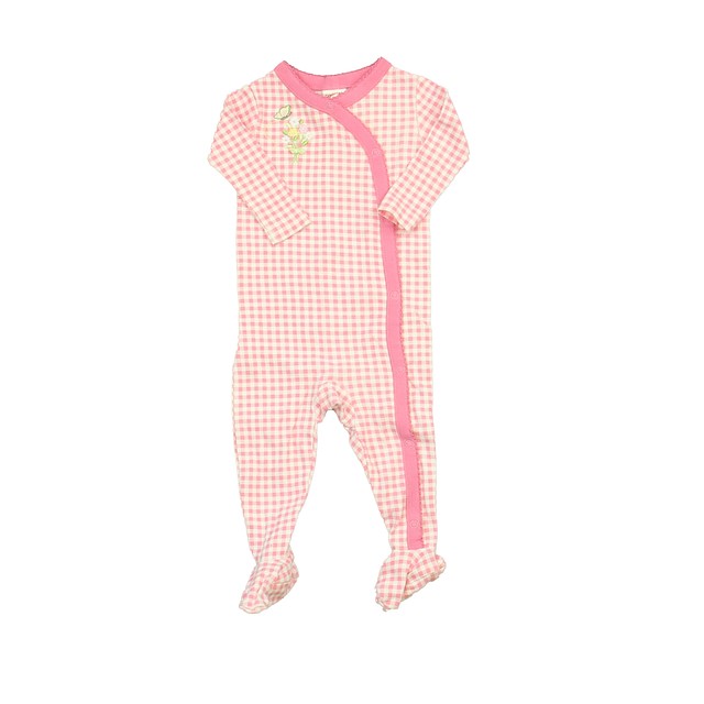 Gymboree Pink | White | Checks 1-piece footed Pajamas 3-6 Months 