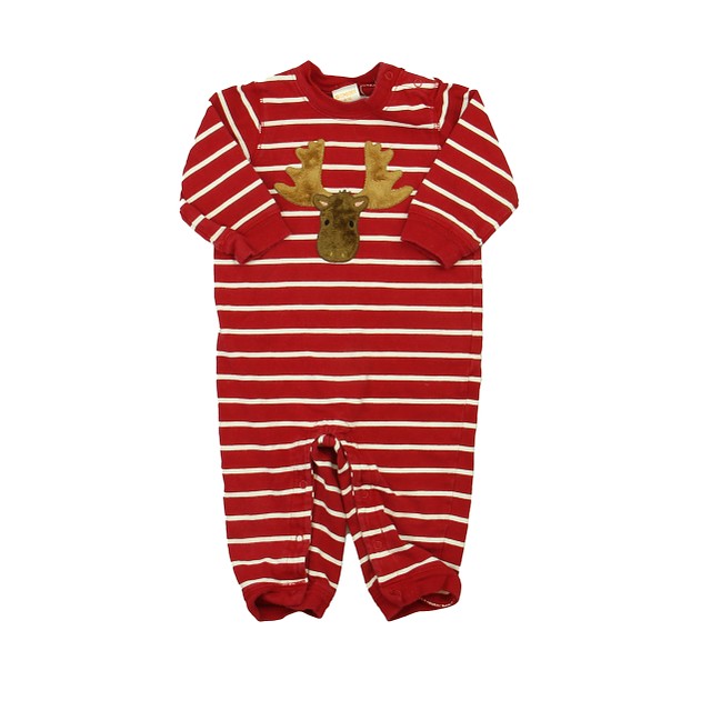 Gymboree Red | White | Elk Long Sleeve Outfit 6-12 Months 