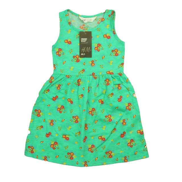 H&M Green | Red Floral Dress 4-5T 