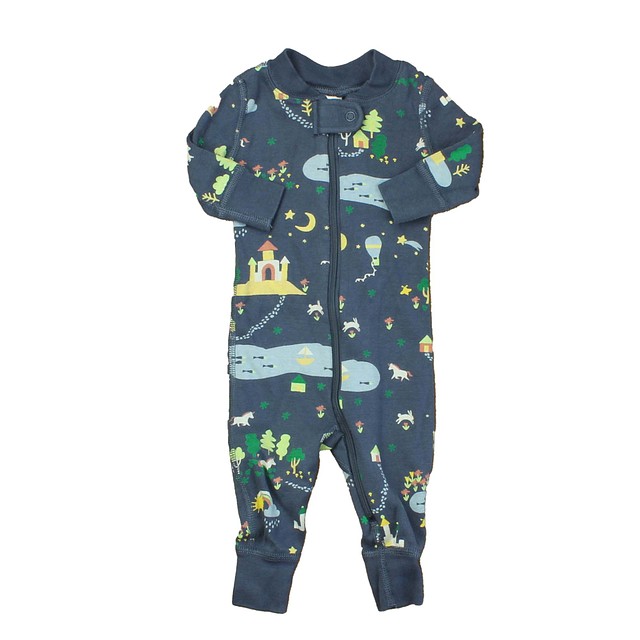 Hanna Anderson Blue | Fairy Tale 1-piece Non-footed Pajamas 0-3 Months 