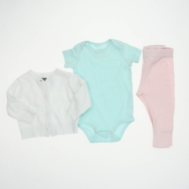 Hanna Andersson Primary.com 3-pieces Pink | Blue | White Apparel Sets 3-6 Months 