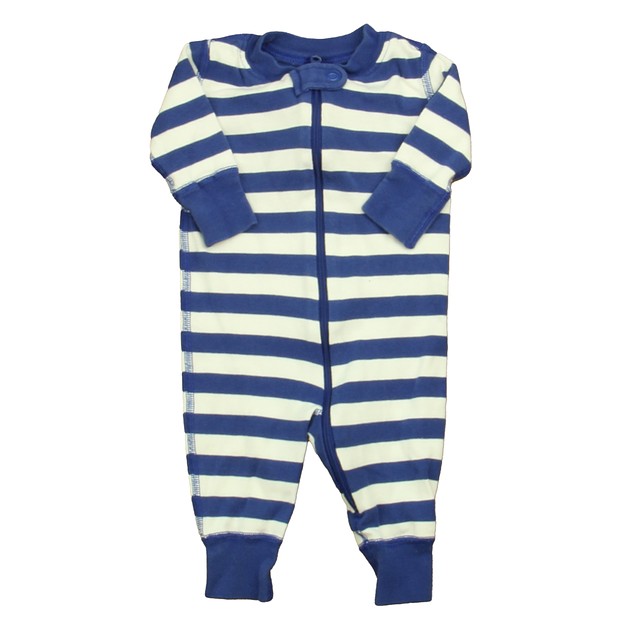 Hanna Andersson Blue Stripe 1-piece Non-footed Pajamas 0-3 Months 
