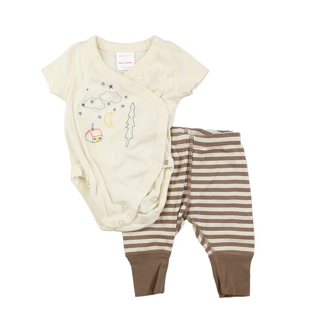 Hanna Andersson 2-pieces Brown | Ivory Apparel Sets 0-3 Months 