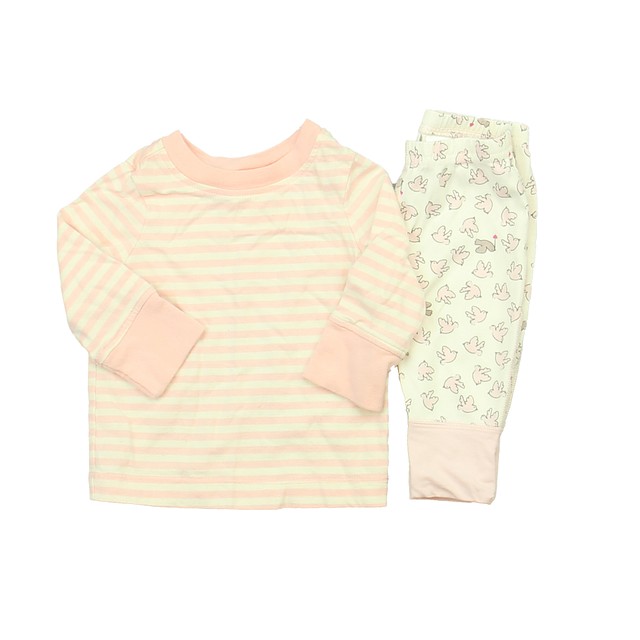 Hanna Andersson 2-pieces Pink | White Apparel Sets 0-6 Months 