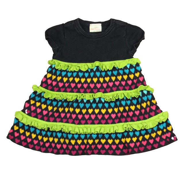 Hanna Andersson Blue | Multi Hearts Sweater Dress 12-18 Months 