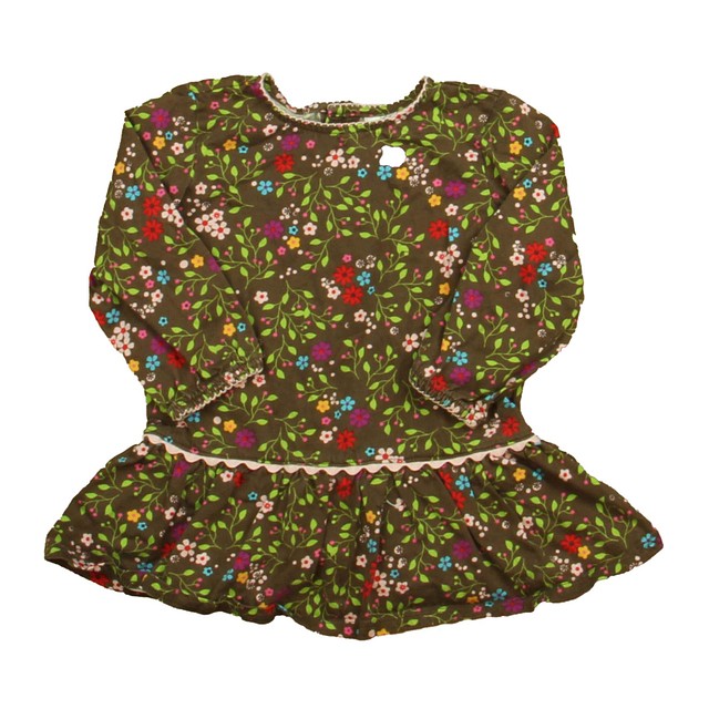 Hanna Andersson Brown Floral Dress 12-18 Months 