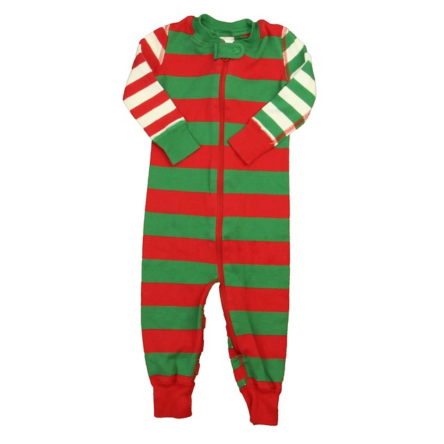 Hanna Andersson Red | Green 1-piece Non-footed Pajamas 12-18 Months 