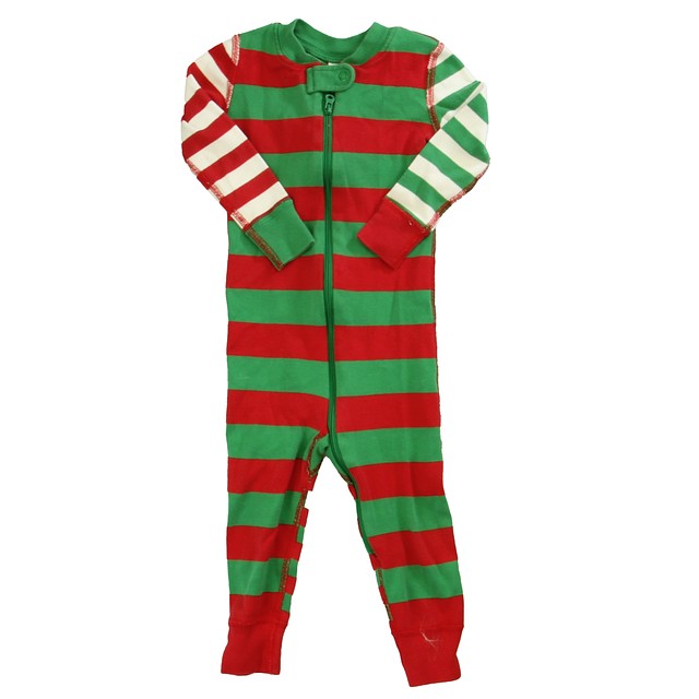 Hanna Andersson Red | Green 1-piece Non-footed Pajamas 18-24 Months 