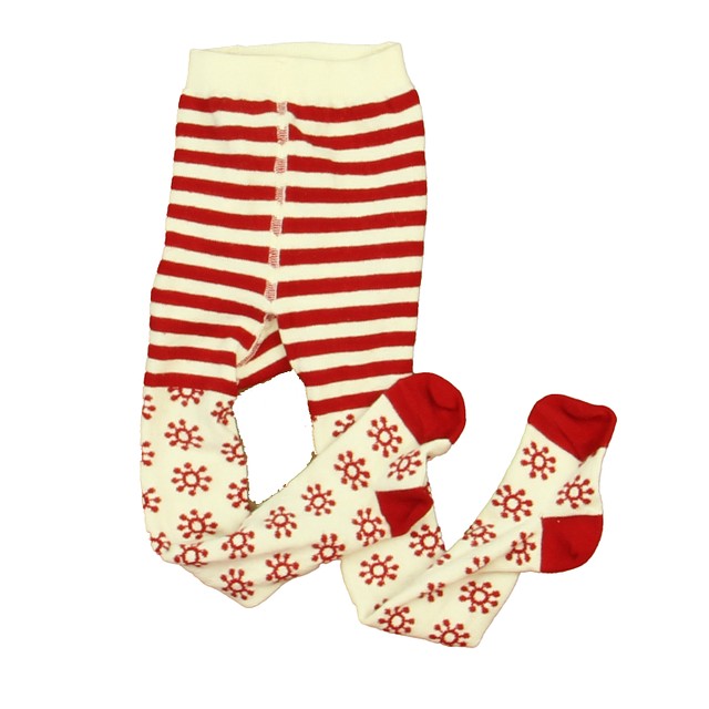Hanna Andersson Red | White Tights 18-24 Months 