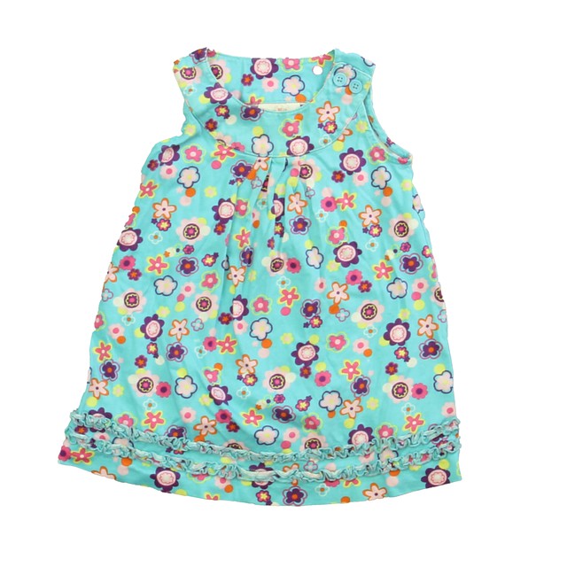 Hanna Andersson Turquoise Floral Dress 2T 