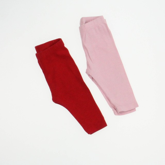 Hanna Andersson Set of 2 Pink | Red Leggings 3-6 Months 