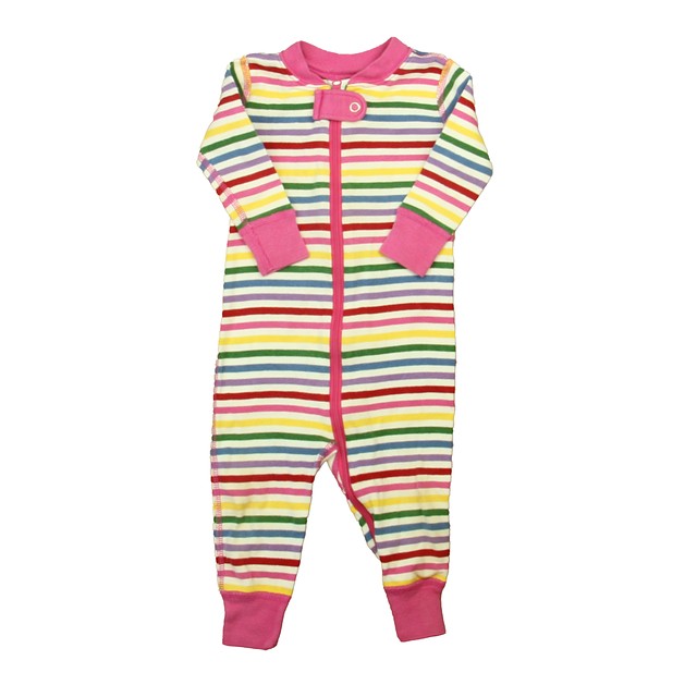Hanna Andersson Pink Stripe 1-piece Non-footed Pajamas 3-6 Months 