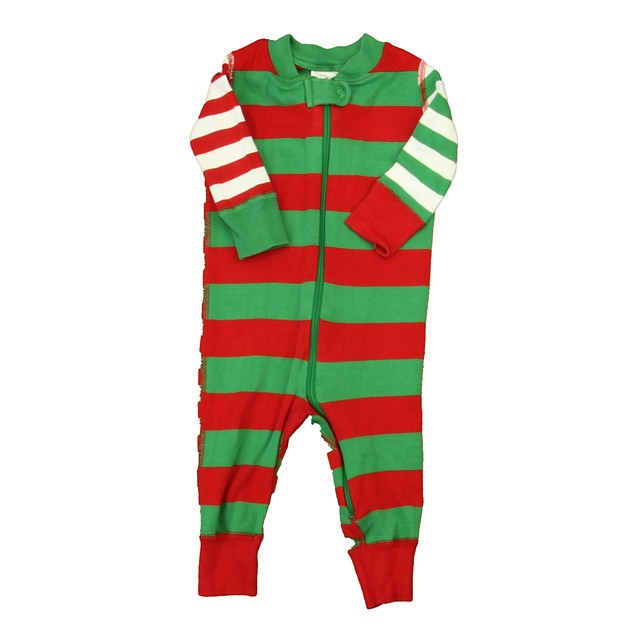 Hanna Andersson Red | Green 1-piece Non-footed Pajamas 3-6 Months 