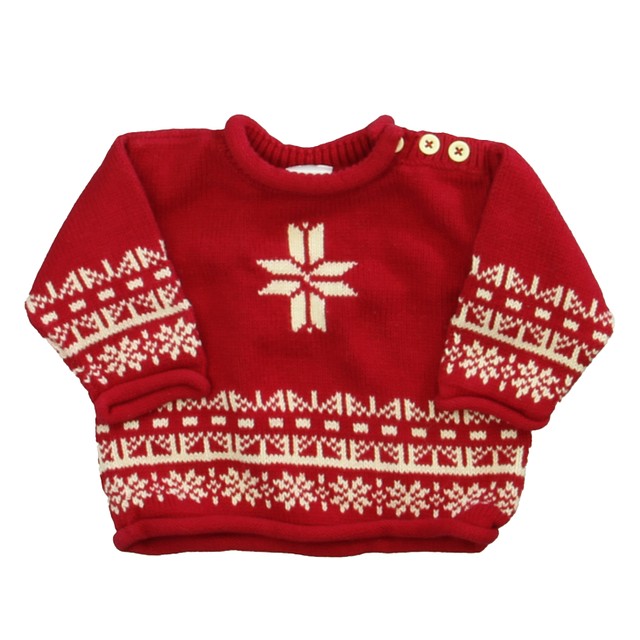 Hanna Andersson Red | White Sweater 3-6 Months 