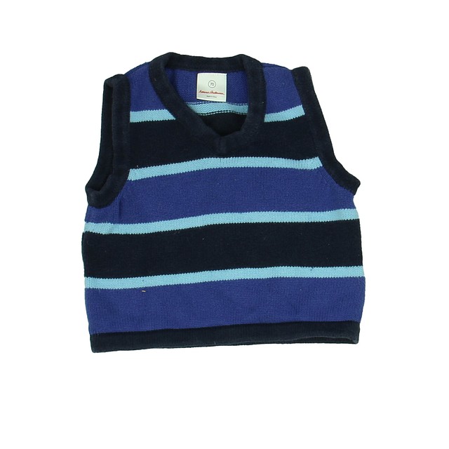 Hanna Andersson Blue | Stripes Sweater Vest 6-12 Months (70) 
