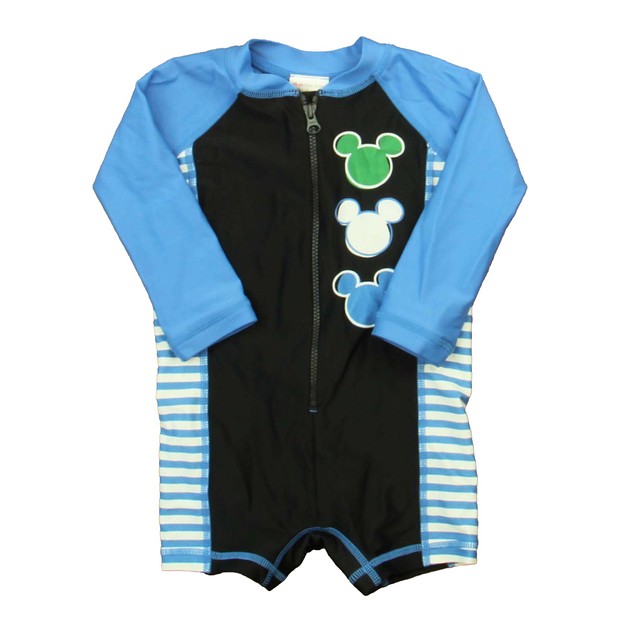 Hanna Andersson Blue | Black Mickey 1-piece Swimsuit 6-12 Months 