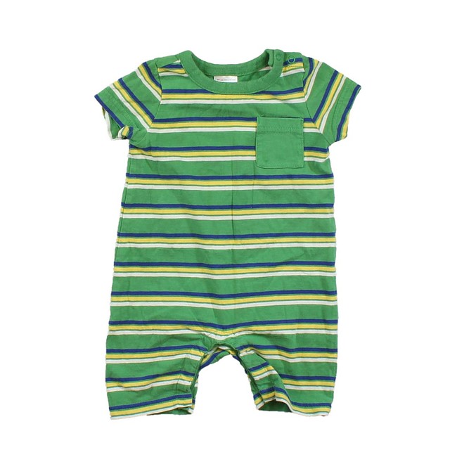Hanna Andersson Green | Blue | Yellow | Stripes Romper 6-12 Months 