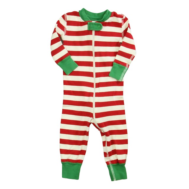 Hanna Andersson Red | White | Green 1-piece Non-footed Pajamas 6-12 Months 