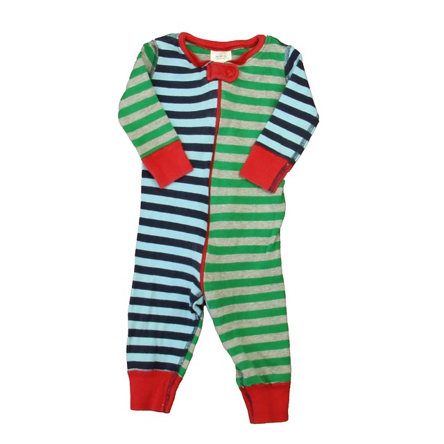Hanna Andersson Blue | Green | Gray 1-piece Non-footed Pajamas 6-9 Months 