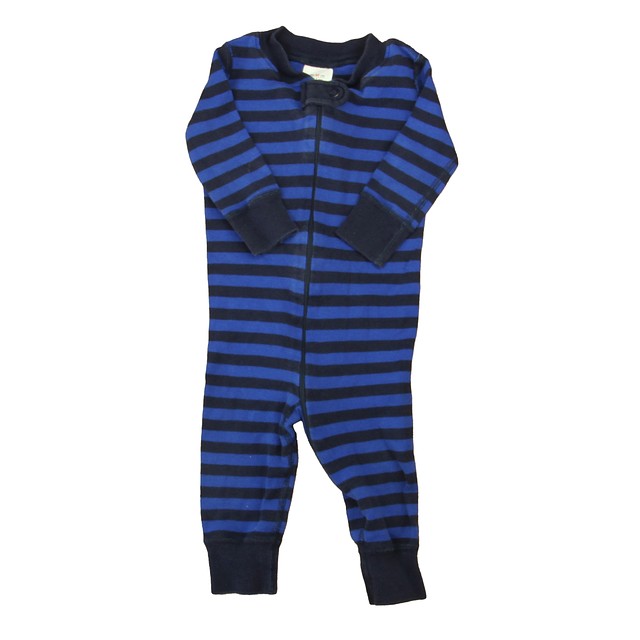 Hanna Andersson Blue Stripe 1-piece Non-footed Pajamas 6-9 Months 
