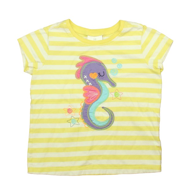 Hanna Andersson Yellow Stripe | Purple Seahorse T-Shirt 6 Years 