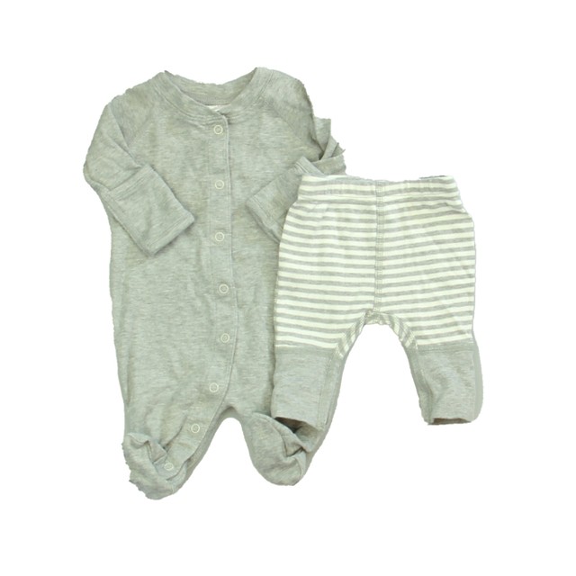 Hanna Andersson 2-pieces Grey | White Apparel Sets New Born 