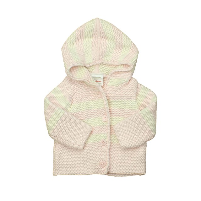 Hanna Andersson Pink | White | Stripes Cardigan New Born 