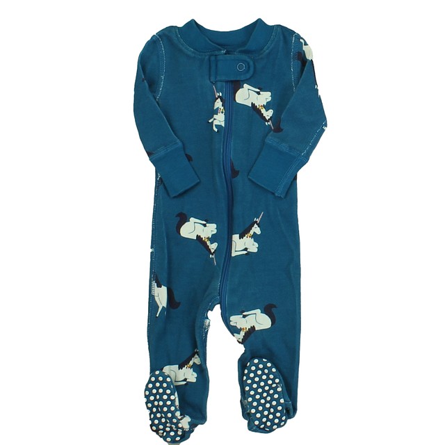 Hanna Andersson Blue | Unicorn 1-piece footed Pajamas Newborn 