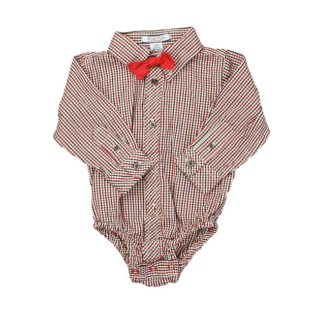 Hartstrings Red | Blue | White Button Down Long Sleeve 12 Months 