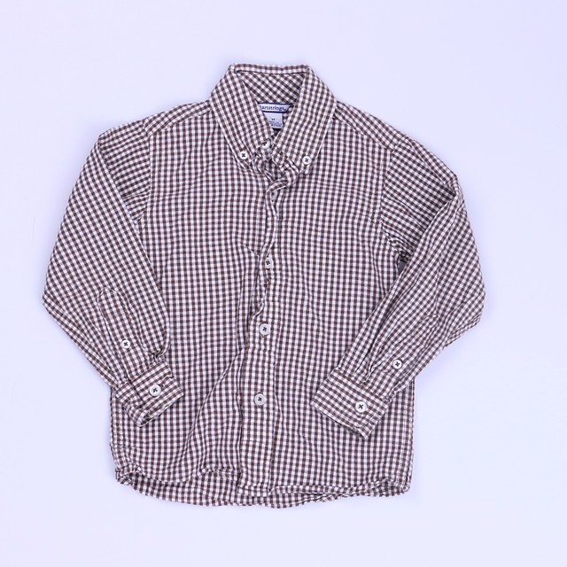 Hartstrings Brown | White Button Down Long Sleeve 3T 