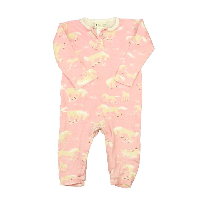 Hatley Pink Horses 1-piece Non-footed Pajamas 12-18 Months 