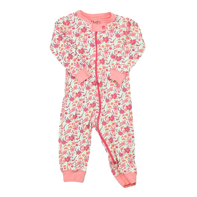Hatley Pink Floral 1-piece footed Pajamas 6-9 Months 