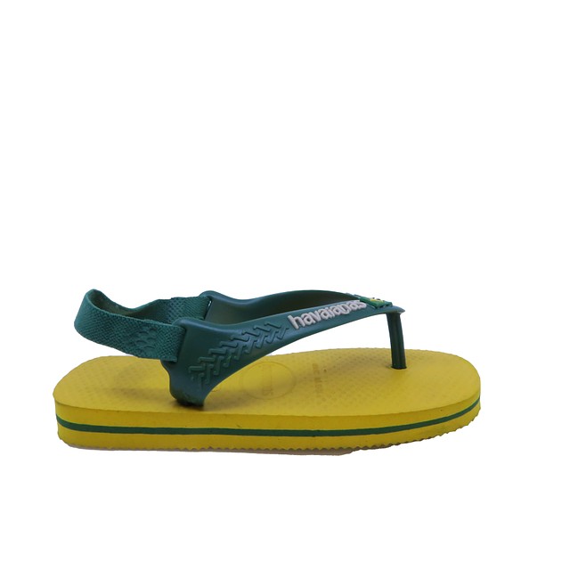 Havaianas Green | Yellow Flip Flops 9 Toddler 
