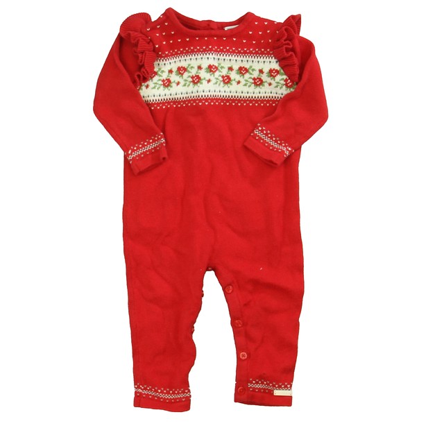 Janie & Jack Red | White Long Sleeve Outfit 6-12 Months 
