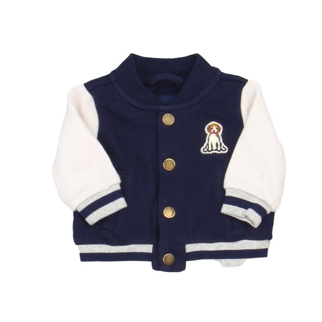 Janie and Jack Blue | White Cardigan 0-3 Months 